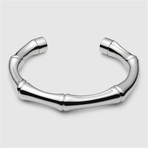 gucci silver bamboo cuff bracelet